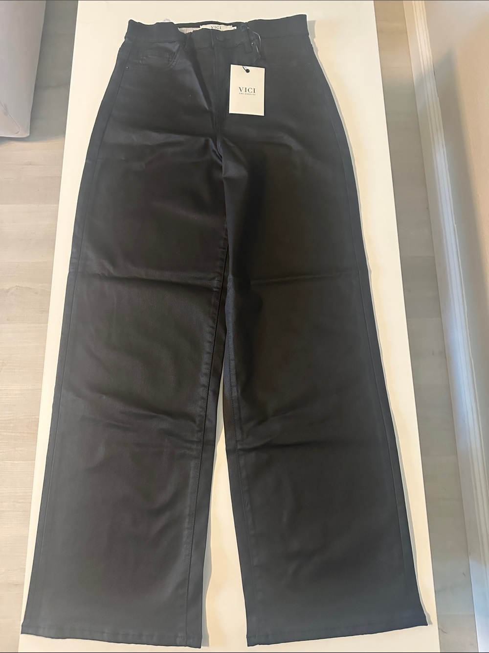 VICI Black High-Waist Wide Leg Trousers Size (28)